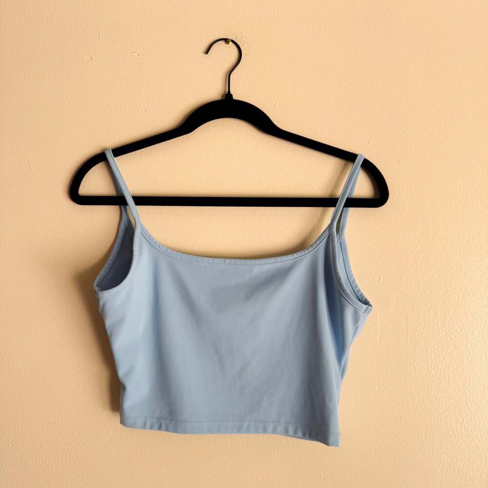BuffBunny Blue Spaghetti Strap Cropped Tank - Medium